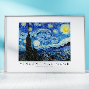 Van Gogh Print Download Digital File, Van Gogh The Starry Night 1889 Wall Art,Frame TV Art Prints, Van Gogh Download Print Poster