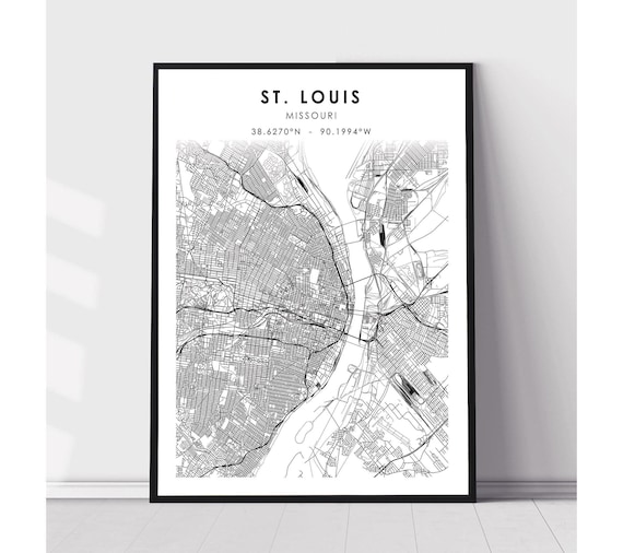 St. Louis Map Print St. Louis Missouri Map Print St. Louis | Etsy