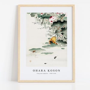 Ohara Koson Print Download Digital File - Frog and tadpoles (1900 - 1930)  Wall Art, Frame TV Art Prints, Wall Decor, Download