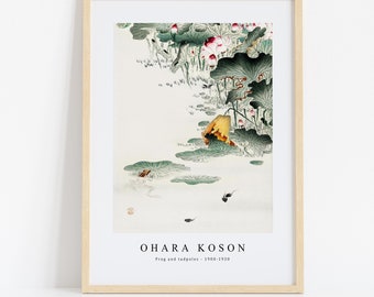 Ohara Koson Print Download Digital File - Frog and tadpoles (1900 - 1930)  Wall Art, Frame TV Art Prints, Wall Decor, Download