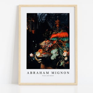 Abraham Mignon Print Download Digital File,  Abraham Mignon - Fruits and lobster Wall Art, FrameTV Art Download