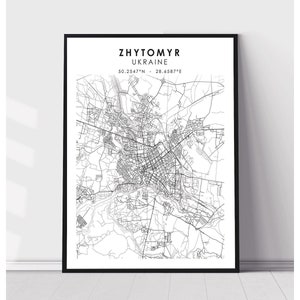 Zhytomyr Oblast Map Print | Zhytomyr Oblast Ukraine Map Print | Zhytomyr Oblast Ukraine Map Decor Canvas Print