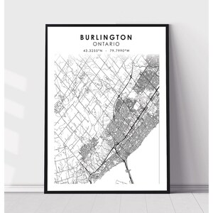 Burlington Map Print | Burlington Ontario Map Print | Burlington Ontario Map Decor Canvas Print