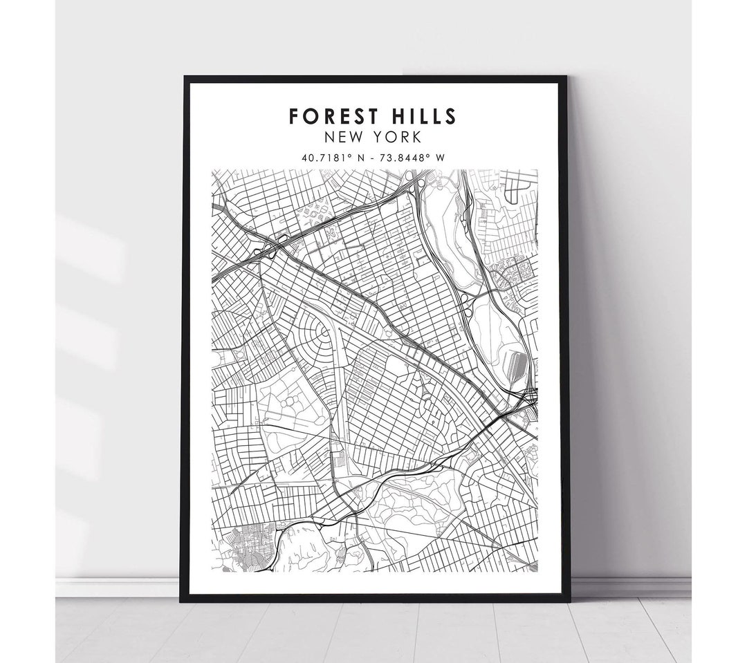Forest Hills City Map Print Forest - Il 1080xN.4866649237 P41i