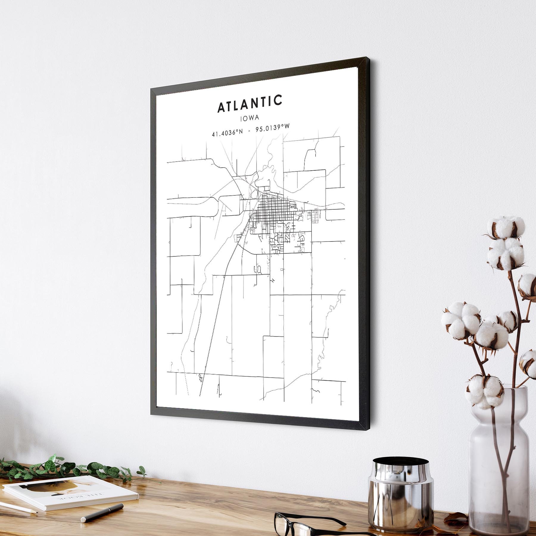 Atlantic City Map Print | Atlantic Iowa Map Print | Atlantic Iowa Map ...