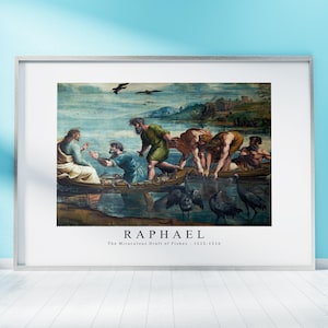 Raphael Print Download Digital File, Raphael -  The Miraculous Draft of Fishes 1515-1516 Wall Art, FrameTV Art Prints Monet Download Print