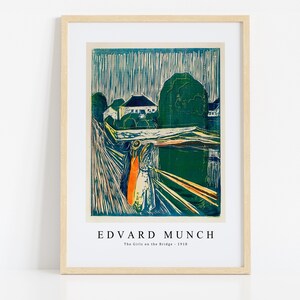 Edvard Munch Print Download Digital File, Edvard Munch - The Girls on the Bridge 1918 Wall Art, FrameTV Art Download