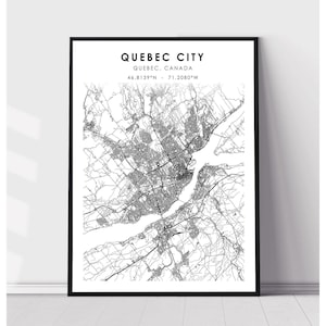 Quebec City Map Print | Quebec City Quebec Map Print | Quebec City Quebec Map Decor Canvas Print