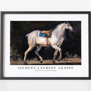 Jacques Jaurent Agasse - Saddled Gray Horse Walking |  Jacques Jaurent Agasse  Wall Art Decor