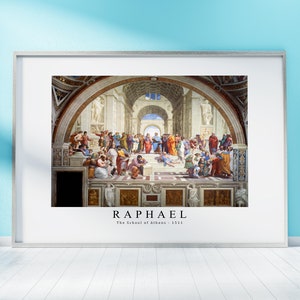 Raphael Print Descargar archivo digital, Raphael - The School of Athens 1511 Wall Art, FrameTV Art Prints Monet Descargar impresión