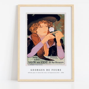 Georges de feure Hassam Print Download Digital File - Affiche pour le Salon des (1896) Wall Art, Frame TV Art Prints, Wall Decor, Download