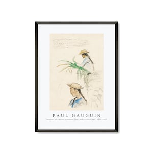 Paul Gauguin Art Print | Sketches of Figures, Pandanus Leaf, and Vanilla Plant 1891-1893 | Paul Gauguin Wall Art Decor