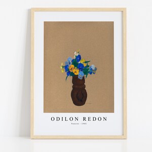 Odilon Redon Print Download Digital File, Odilon Redon - Pansies 1905 Wall Art, FrameTV Art Download