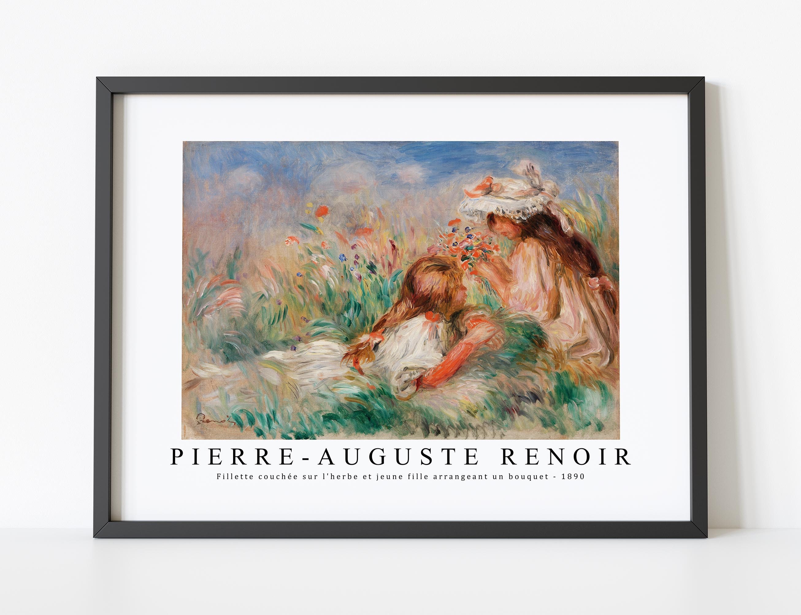 Pierre Auguste Renoir Art Print | Girls in the Grass Arranging a