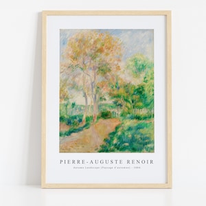 Pierre Auguste Renoir Print Download digitaal bestand, Pierre Auguste Renoir - Herfstlandschap ...... 1884 Wall Art, FrameTV Art Download