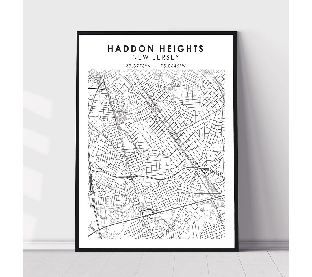 Haddon Heights City Map Print Haddon Heights New Jersey Map Print Il Bg0w 
