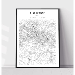 Florence Map Print | Florence Italy Map Print | Florence Italy Map Decor Canvas Print