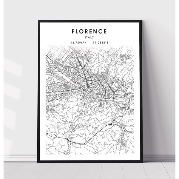 Florence Map Print | Florence Italy Map Print | Florence Italy Map Decor Canvas Print