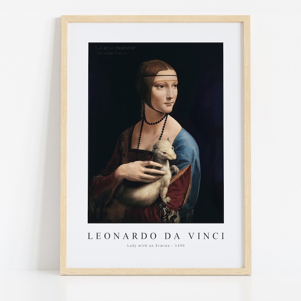 Leonardo Da Vinci Print Download Digital File, Leonardo Da Vinci -Lady with an Ermine 1490 Wall Art, FrameTV Art Prints Download Print