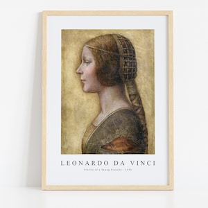 Leonardo Da Vinci Print Download Digital File, Leonardo Da Vinci - Profile of a Young Fiancée Wall Art, FrameTV Art Prints Monet Download