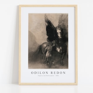 Odilon Redon Print Download Digital File, Odilon Redon - Pegasus and Bellerophon 1888 Wall Art, FrameTV Art Download