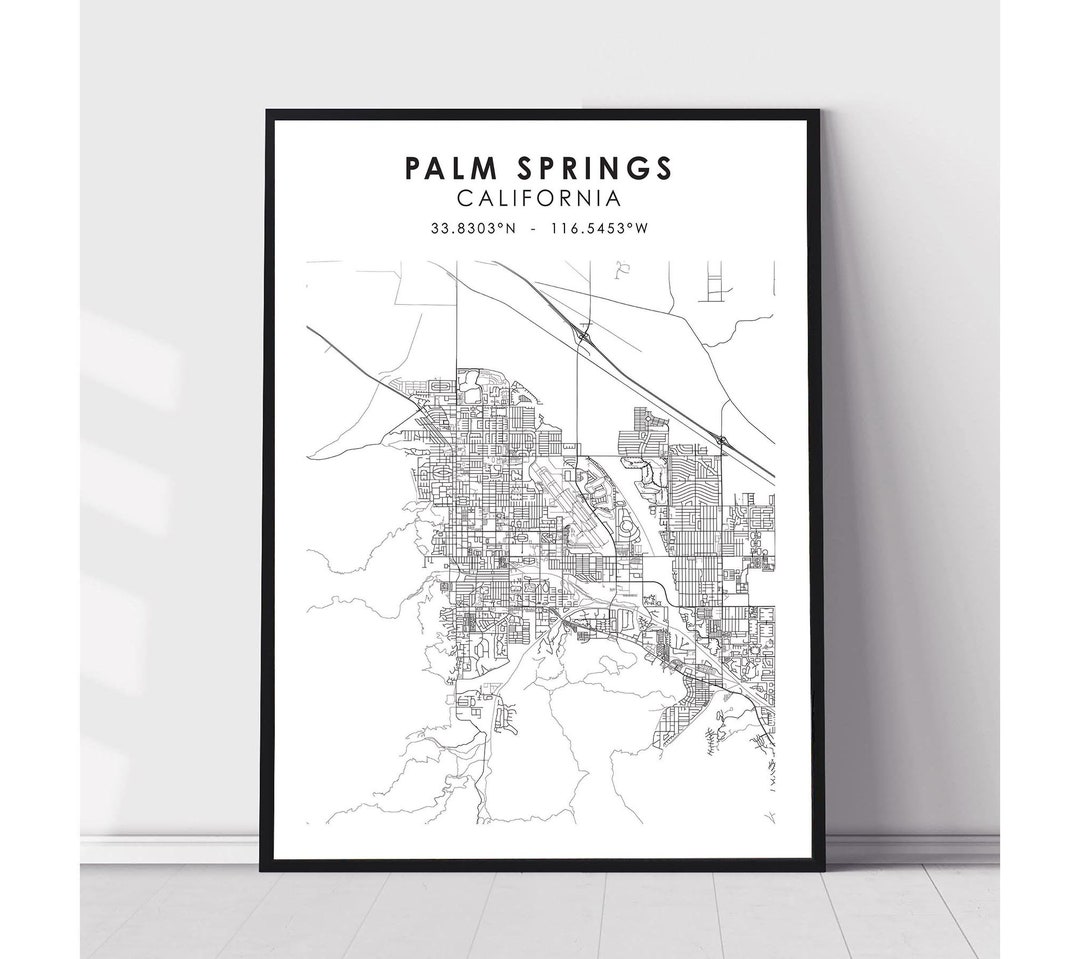 Palm Springs Map Print Palm Springs California Map Print Palm Springs ...