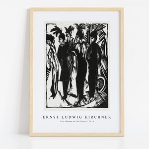 Ernst Ludwig Kirchner Print Download Digital File, Ernst Ludwig Kirchner - Five Women on the Street 1914 Wall Art, FrameTV Art Download