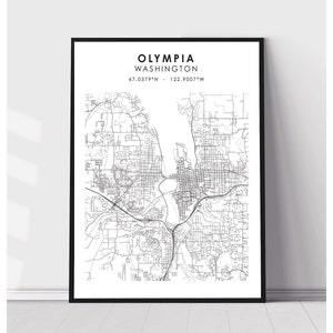 Olympia Map Print | Olympia Washington Map Print | Olympia Washington Map Decor Canvas Print