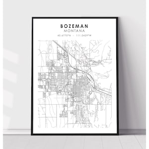 Bozeman Map Print | Bozeman Montana Map Print | Bozeman Montana Map Decor Canvas Print