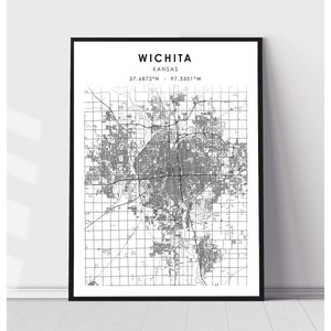 Wichita Map Print | Wichita Kansas Map Print | Wichita Kansas Map Decor Canvas Print