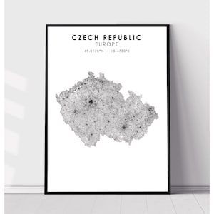 Czech Republic Map Print | Czech Republic Map Print | Czech Republic Map Decor Canvas Print