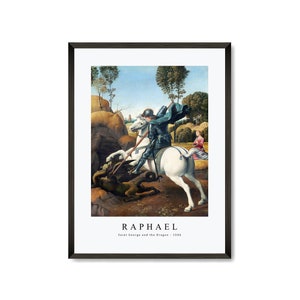Raphael Art Print | Raphael Art Canvas | Raphel-Saint George and the Dragon 1506 | Raphael Wall Art Decor