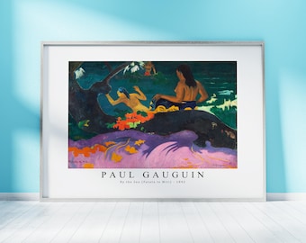 Paul Gauguin Print Download Digital File - By the Sea (Fatata te Miti) 1892 Wall Art , Frame TV Art Prints, Wall Decor, Download