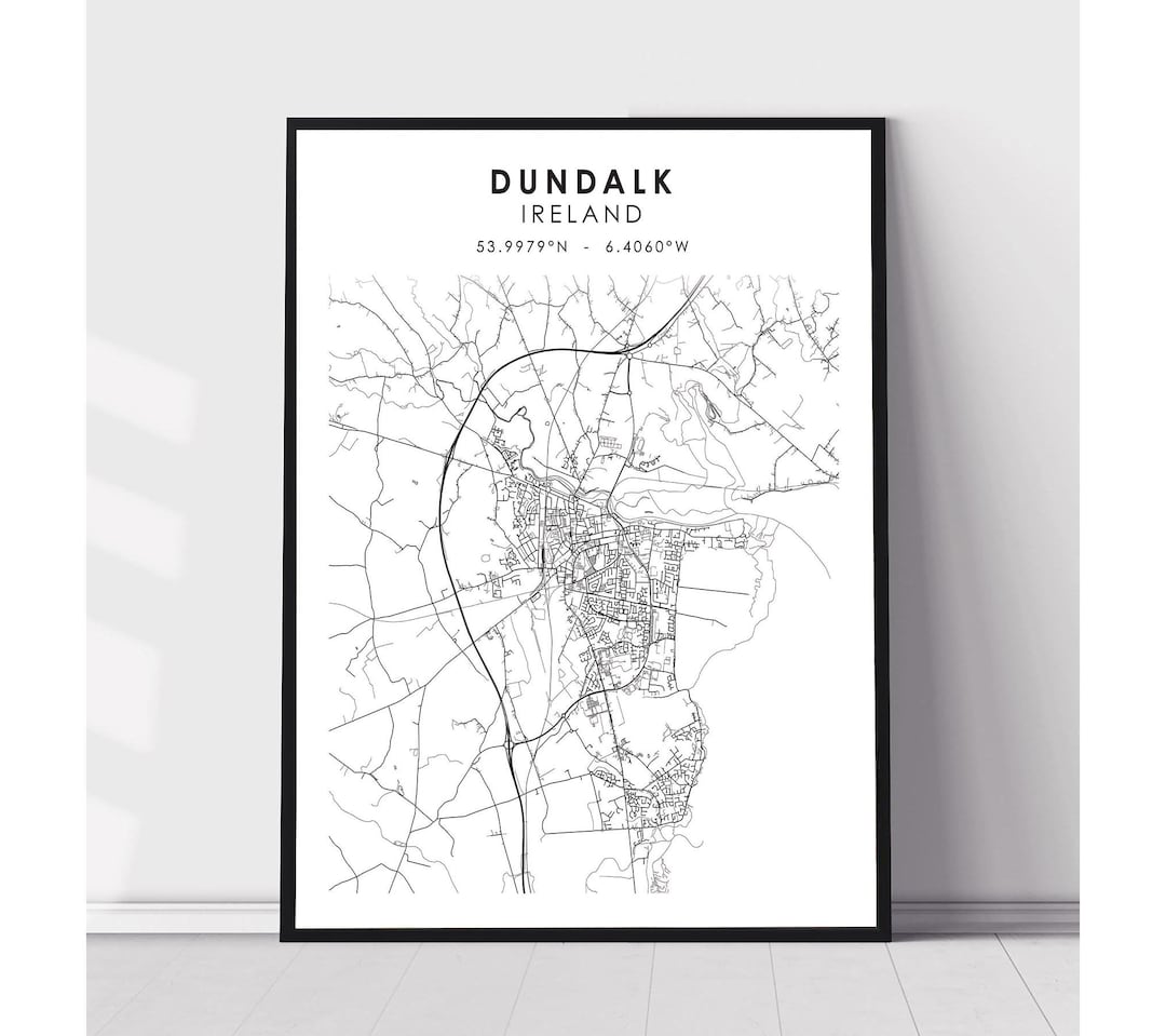 Dundalk Map Print Dundalk Ireland Map Print Dundalk Etsy