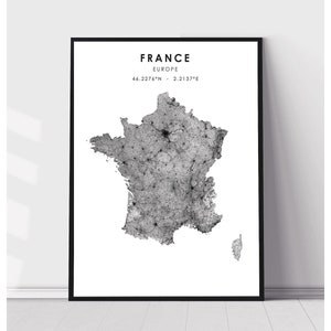 | d’impression de la carte de France | d’impression de la carte de France France Carte Décor Impression de toile