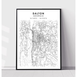 Dalton Map Print | Dalton Georgia Map Print | Dalton Georgia Map Decor Canvas Print