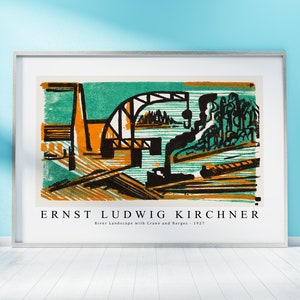 Ernst Ludwig Kirchner Print Download Digital File, Erns Ludwig Kirchner - River Landscape with...... 1927 Wall Art, FrameTV Art Download