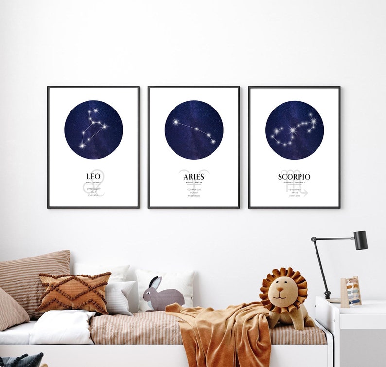 Aries Zodiac Print | Aries Horoscope Star Map | Aries Star Sign | Aries Astrology Sign Print | Aries Constellation Print image 5
