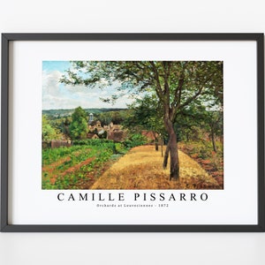 Camille Pissarro Art Print | Camille Pissarro-Orchards at Louveciennes 1872 | Camille Pissarro Wall Art Decor