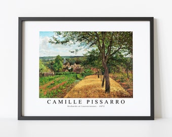 Camille Pissarro Art Print | Camille Pissarro-Orchards at Louveciennes 1872 | Camille Pissarro Wall Art Decor