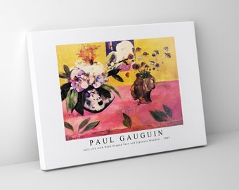 Paul Gauguin、LA MANDOLINE、画集画、新品額装付 Dahlias And Mandolin - Fine Art Print