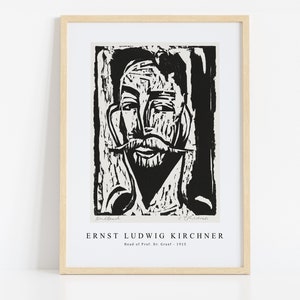 Ernst Ludwig Kirchner Print Download Digital File, Ernst Ludwig Kirchner - Head of Prof. Dr. Graef 1915 Wall Art, FrameTV Art Download