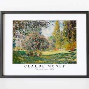 Claude Monet Art Print | Claude Monet Art Canvas | Claude Monet-The Parc Monceau 1876 | Claude Monet Wall Art Decor