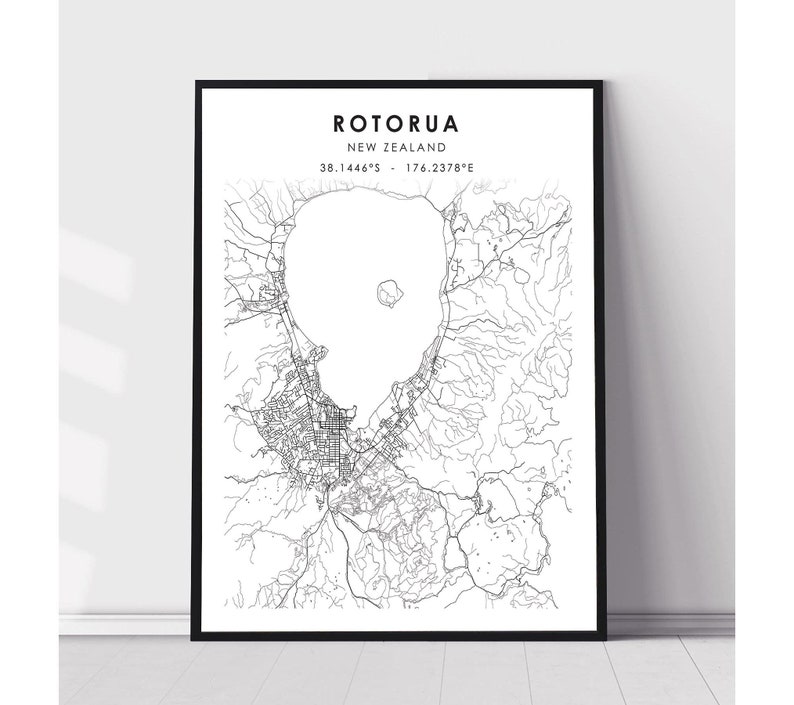 Printable Rotorua Maps Rotorua Map Print | Rotorua New Zealand Map Print | Rotorua New Zealand ...