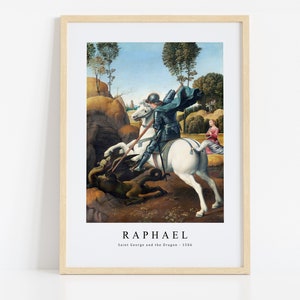 Raphael Print Download Digital File, Raphael - Saint George and the Dragon 1506 Wall Art, FrameTV Art Prints Monet Download Print