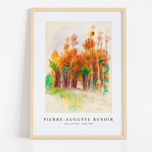 Pierre Auguste Renoir Print Download Digital File, Pierre Auguste Renoir-Grove of Trees - Grove.... 1888-1900 Wall Art, FrameTV Art Download