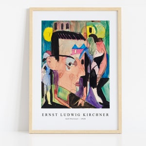 Ernst Ludwig Kirchner Print Download Digital File, Ernst Ludwig Kirchner - Self-Portrait 1928 Wall Art, FrameTV Art Download