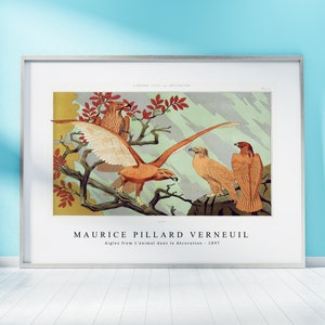 Maurice Pillard Verneuil Print Download Digital File - Aigles from L&#39;animal dans (1897)  Wall Art, Frame TV Art Prints, Wall Decor, Download