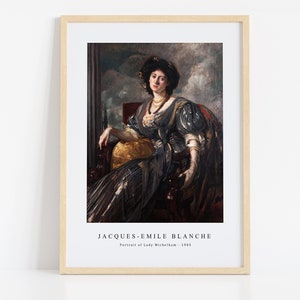 Jacques-Emile Blanche Print Download Digital File - Portrait of Lady Michelham (1905) Wall  Art, Frame TV Art Prints, Wall Decor, Download