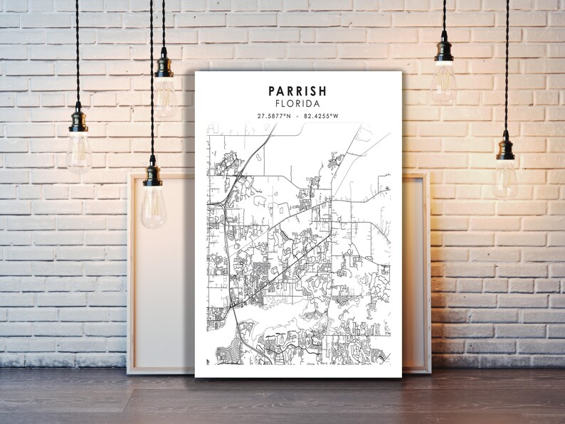 Parrish Map Print Parrish Florida Map Print Parrish Florida Map Decor